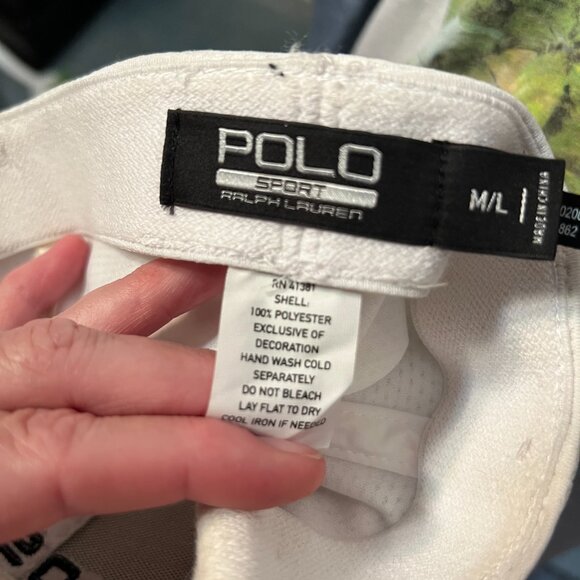 NWOT Polo Sport Ralph Lauren White w Logo Adult Cap Hat SZ Med/Lrg - RARE! - Picture 9 of 9